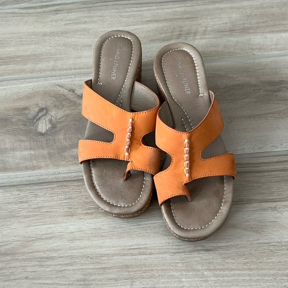 Women’s orange suede 2 inch  wedges